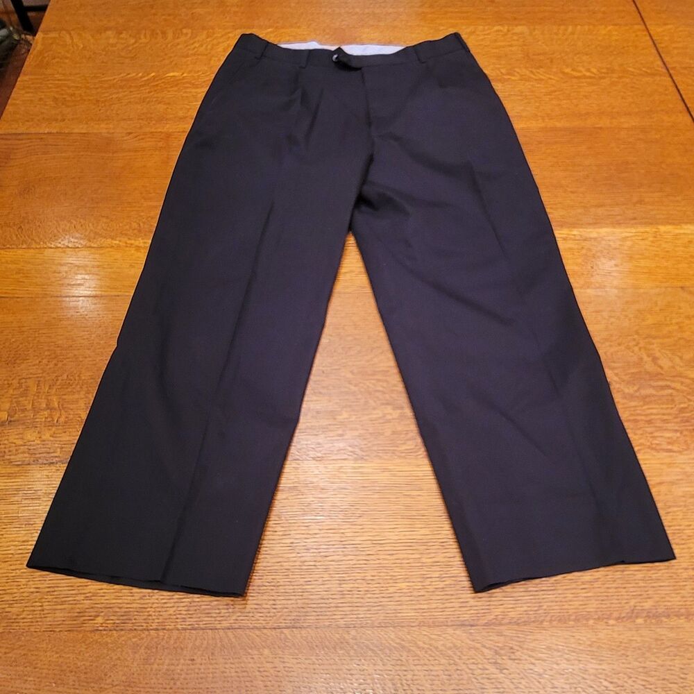 Tessuti Sondrio 100% Cotton Pants Made In Italy Marshs Huntington Mens Black 34